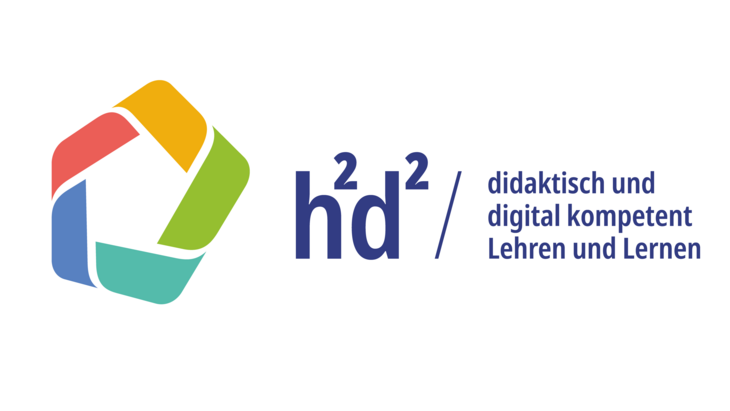 Das Bild zeigt das Logo des Projekts h²d² -didaktisch und digital kompetent Lehren und Lernen. Dieses besteht aus einem Fünfeck, dessen Seiten stellvertretend für je eines der fünf Labs stehen.